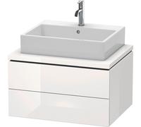 Duravit L-Cube mueble bajo lavabo para consola, suspendido, 2 cajones, 720x400x547mm, LC581608585, Color: Laca blanca de alto brillo