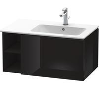 Duravit L-Cube mueble bajo lavabo suspendido, 1 extraíble, elemento de estantería lateral, lavabo derecha, 820x400x481mm, LC619204040, Color: Laca negra de alto brillo
