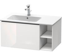 Duravit L-Cube mueble bajo lavabo suspendido, 1 extraíble, elemento de estantería lateral, lavabo izquierda, 820x400x481mm, LC619102222, Color: Decoración blanca de alto brillo
