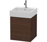 Duravit L-Cube mueble bajo lavabo suspendido, 2 cajones, 484x544x459mm, LC627406969, Color: Nogal cepillado Chapa de madera auténtica