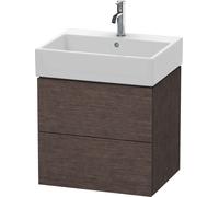 Duravit L-Cube mueble bajo lavabo suspendido, 2 cajones, 584x544x459mm, LC627507272, Color: roble oscuro cepillado chapa de madera auténtica