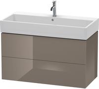 Duravit L-Cube mueble bajo lavabo suspendido, 2 cajones, 984x544x459mm, LC627808989, Color: Laca de color gris franela de alto brillo