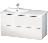 Duravit L-Cube mueble bajo lavabo suspendido ancho1020mm, profundidad 481mm, 2 cajones, adecuado para \"P3 Comfort\" artículo 233310, lavabo a la izquierda, LC625108585, Color: Laca blanca de alto bri