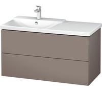 Duravit L-Cube mueble bajo lavabo suspendido ancho1020mm, profundidad 481mm, 2 cajones, adecuado para \"P3 Comfort\" artículo 233310, lavabo a la izquierda, LC625104343, Color: Decoración Basalto Mate