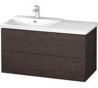 Duravit L-Cube mueble bajo lavabo suspendido ancho1020mm, profundidad 481mm, 2 cajones, adecuado para \"P3 Comfort\" artículo 233310, lavabo a la izquierda, LC625107272, Color: roble oscuro cepillado
