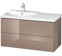 Duravit L-Cube mueble bajo lavabo suspendido ancho1020mm, profundidad 481mm, 2 cajones, adecuado para \"P3 Comfort\" artículo 233310, lavabo a la izquierda, LC625108686, Color: Cappuccino laca alto br