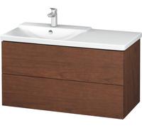 Duravit L-Cube mueble bajo lavabo suspendido anchura1020mm, profundidad 481mm, 2 cajones, adecuado para \"P3 Comfort\" artículo 233310, lavabo a la izquierda, LC625101313, Color: Chapa de madera autén