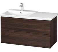 Duravit L-Cube mueble bajo lavabo suspendido anchura1020mm, profundidad 481mm, 2 cajones, adecuado para \"P3 Comfort\" artículo 233310, lavabo a la izquierda, LC625105353, Color: Decoración Castaño Os