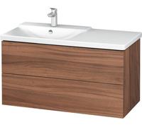 Duravit L-Cube mueble bajo lavabo suspendido anchura1020mm, profundidad 481mm, 2 cajones, adecuado para \"P3 Comfort\" artículo 233310, lavabo a la izquierda, LC625107979, Color: Nogal natural decorad