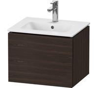 Duravit L-Cube mueble bajo lavabo suspendido, Compact, 1 extraíble, 520x400x421mm, LC611806969, Color: Nogal cepillado Chapa de madera auténtica
