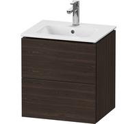 Duravit L-Cube mueble bajo lavabo suspendido, Compact, 2 cajones, 520x550x421mm, LC621806969, Color: Nogal cepillado Chapa de madera auténtica