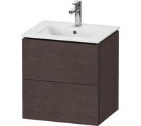Duravit L-Cube mueble bajo lavabo suspendido, Compact, 2 cajones, 520x550x421mm, LC621807272, Color: roble oscuro cepillado chapa de madera auténtica