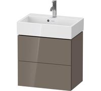 Duravit L-Cube mueble bajo lavabo suspendido, Compact, 2 cajones, 584x544x391mm, LC621908989, Color: Laca de color gris franela de alto brillo