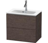 Duravit L-Cube mueble bajo lavabo suspendido, Compact, 2 cajones, 620x550x391mm, LC625607272, Color: roble oscuro cepillado chapa de madera auténtica