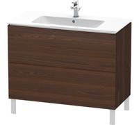 Duravit L-Cube mueble bajo lavabo, vertical, 2 extraíbles, 1020x704x481mm, LC662706969, Color: Nogal cepillado Chapa de madera auténtica