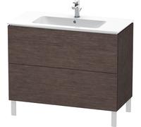 Duravit L-Cube mueble bajo lavabo, vertical, 2 extraíbles, 1020x704x481mm, LC662707272, Color: roble oscuro cepillado chapa de madera auténtica