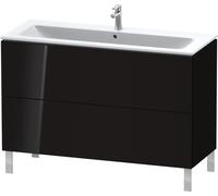 Duravit L-Cube mueble bajo lavabo, vertical, 2 extraíbles, 1220x704x481mm, LC662804040, Color: Laca negra de alto brillo