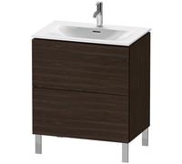 Duravit L-Cube mueble bajo lavabo, vertical, 2 extraíbles, 720x704x481mm, LC659606969, Color: Nogal cepillado Chapa de madera auténtica