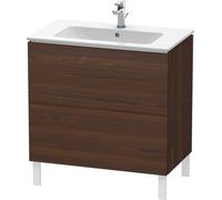 Duravit L-Cube mueble bajo lavabo, vertical, 2 extraíbles, 820x704x481mm, LC662606969, Color: Nogal cepillado Chapa de madera auténtica