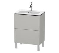 Duravit L-Cube mueble bajo lavabo, vertical, Compact, 2 extraíbles, 620x704x391mm, LC667300707, Color: DecoraciÃ³n gris hormigÃ³n mate