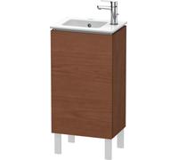 Duravit L-Cube Mueble de aseo vertical, 1 puerta, con bisagra a la derecha, 420mm, para Me by Starck 072343, LC6273R1313, Color: Chapa de madera auténtica de nogal americano