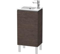 Duravit L-Cube Mueble de aseo vertical, 1 puerta, con bisagra a la izquierda, 420mm, para Me by Starck 072343, LC6273L7272, Color: roble oscuro cepillado chapa de madera auténtica
