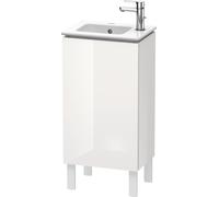 Duravit L-Cube Mueble de aseo vertical, 1 puerta, con bisagra a la izquierda, 420mm, para Me by Starck 072343, LC6273L8585, Color: Laca blanca de alto brillo