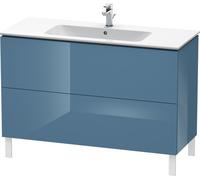 Duravit L-Cube Mueble de aseo vertical, 2 cajones, ancho: 1220mm, para Me by Starck 233612, LC662804747, Color: Laca de alto brillo Stone Blue