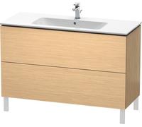 Duravit L-Cube Mueble de aseo vertical, 2 cajones, anchura: 1220mm, para Me by Starck 233612, LC662801212, Color: Roble cepillado Chapa de madera auténtica