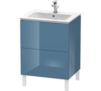 Duravit L-Cube Mueble de aseo vertical, 2 cajones, anchura: 620mm, para Me by Starck 233663, LC662504747, Color: Laca de alto brillo Stone Blue