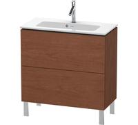 Duravit L-Cube Mueble de aseo vertical Compact, 2 cajones, anchura: 820mm, para Me by Starck 234283, LC667401313, Color: Chapa de madera auténtica de nogal americano