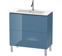 Duravit L-Cube Mueble de aseo vertical Compact, 2 cajones, anchura: 820mm, para Me by Starck 234283, LC667404747, Color: Laca de alto brillo Stone Blue