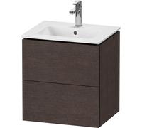 Duravit L-Cube mueble de baño de pared Compact, 2 cajones, ancho: 520mm, para Me by Starck 233653, LC621807272, Color: roble oscuro cepillado chapa de madera auténtica