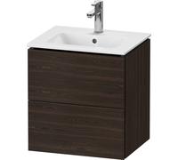 Duravit L-Cube mueble de baño de pared Compact, 2 cajones, anchura: 520mm, para Me by Starck 233653, LC621806969, Color: Nogal cepillado Chapa de madera auténtica