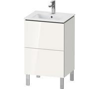 Duravit L-Cube mueble de baño de pie Compact, 2 cajones, anchura: 520mm, para Me by Starck 233653, LC667108585, Color: Laca blanca de alto brillo