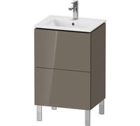 Duravit L-Cube mueble de baño de pie Compact, 2 cajones, anchura: 520mm, para Me by Starck 233653, LC667108989, Color: Laca de color gris franela de alto brillo
