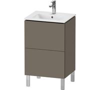 Duravit L-Cube mueble de baño de pie Compact, 2 cajones, anchura: 520mm, para Me by Starck 233653, LC667109090, Color: Flanela Gris seda lacado mate