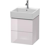 Duravit L-Cube Mueble de pared, 2 cajones, 48,4 x 45,9 cm, para Vero Air 235050, LC627402727, Color: Laca blanca lila alto brillo