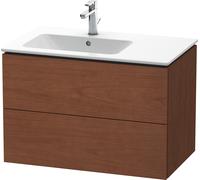 Duravit L-Cube Mueble de pared 82,0 x 48,1 cm, 2 cajones, para ME by Starck 234583 Lavabo a la izquierda, LC629101313, Color: Chapa de madera auténtica de nogal americano