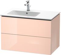 Duravit L-Cube Mueble de pared 82,0 x 48,1 cm, 2 cajones, para ME by Starck 234583 Lavabo a la izquierda, LC629101010, Color: Perla de albaricoque laca de alto brillo