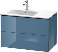 Duravit L-Cube Mueble de pared 82,0 x 48,1 cm, 2 cajones, para ME by Starck 234583 Lavabo a la izquierda, LC629104747, Color: Laca de alto brillo Stone Blue