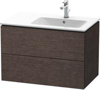 Duravit L-Cube Mueble de pared 82,0 x 48,1 cm, 2 cajones, para ME by Starck 234683 Lavabo derecha, LC629207272, Color: roble oscuro cepillado chapa de madera auténtica