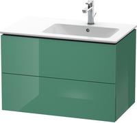 Duravit L-Cube Mueble de pared 82,0 x 48,1 cm, 2 cajones, para ME by Starck 234683 Lavabo derecha, LC629200303, Color: Jade laca alto brillo