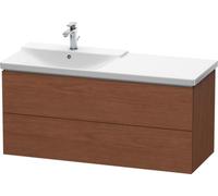 Duravit L-Cube Mueble de pared anchura 1220mm, profundidad 481mm, 2 cajones, cabe \"P3 Comfort\". Artículo 233312, lavabo a la izquierda, LC625401313, Color: Chapa de madera auténtica de nogal america