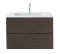 Duravit L-Cube Mueble de pared, anchura 820mm, profundidad 481, 2 cajones, se ajusta a las necesidades del cliente. Artículo 233683, LC624107272, Color: roble oscuro cepillado chapa de madera auténtic