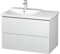 Duravit L-Cube Mueble de pared de 820mm de anchura, profundidad 481, 2 cajones, cabe \"P3 Comfort Artículo 233385, cuenca izquierda, LC624801111, Color: roble cachemir chapa de madera auténtica
