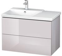 Duravit L-Cube Mueble de pared de 820mm de anchura, profundidad 481, 2 cajones, cabe \"P3 Comfort Artículo 233385, cuenca izquierda, LC624802727, Color: Laca blanca lila alto brillo