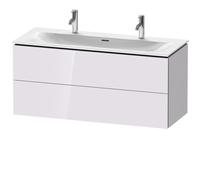 Duravit L-Cube Mueble de pared LC6309, 1220x481 mm, 2 cajones, para Viu 234412, LC630902727, Color: Laca blanca lila alto brillo