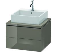 Duravit L-Cube Mueble para consola, ancho 620mm, profundidad 547mm, 2 cajones, LC581508989, Color: Laca de color gris franela de alto brillo