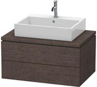 Duravit L-Cube Mueble para consola, ancho 820mm, profundidad 547mm, 2 cajones, LC581707272, Color: roble oscuro cepillado chapa de madera auténtica